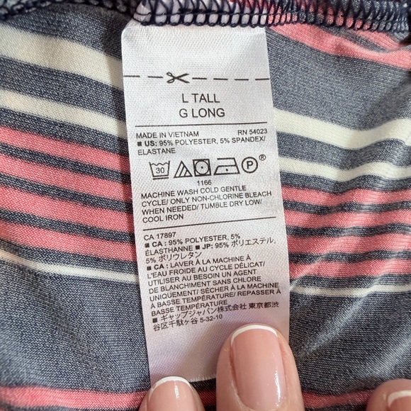 Banana Republic Navy, Coral & White Strapless Maxi Dress - Picture 9 of 10